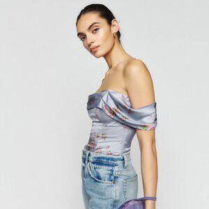 Reformation lavender floral Lux silk stop